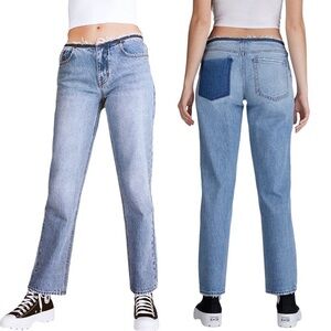 PacSun 90’s low rise distressed raw hem straight leg jeans